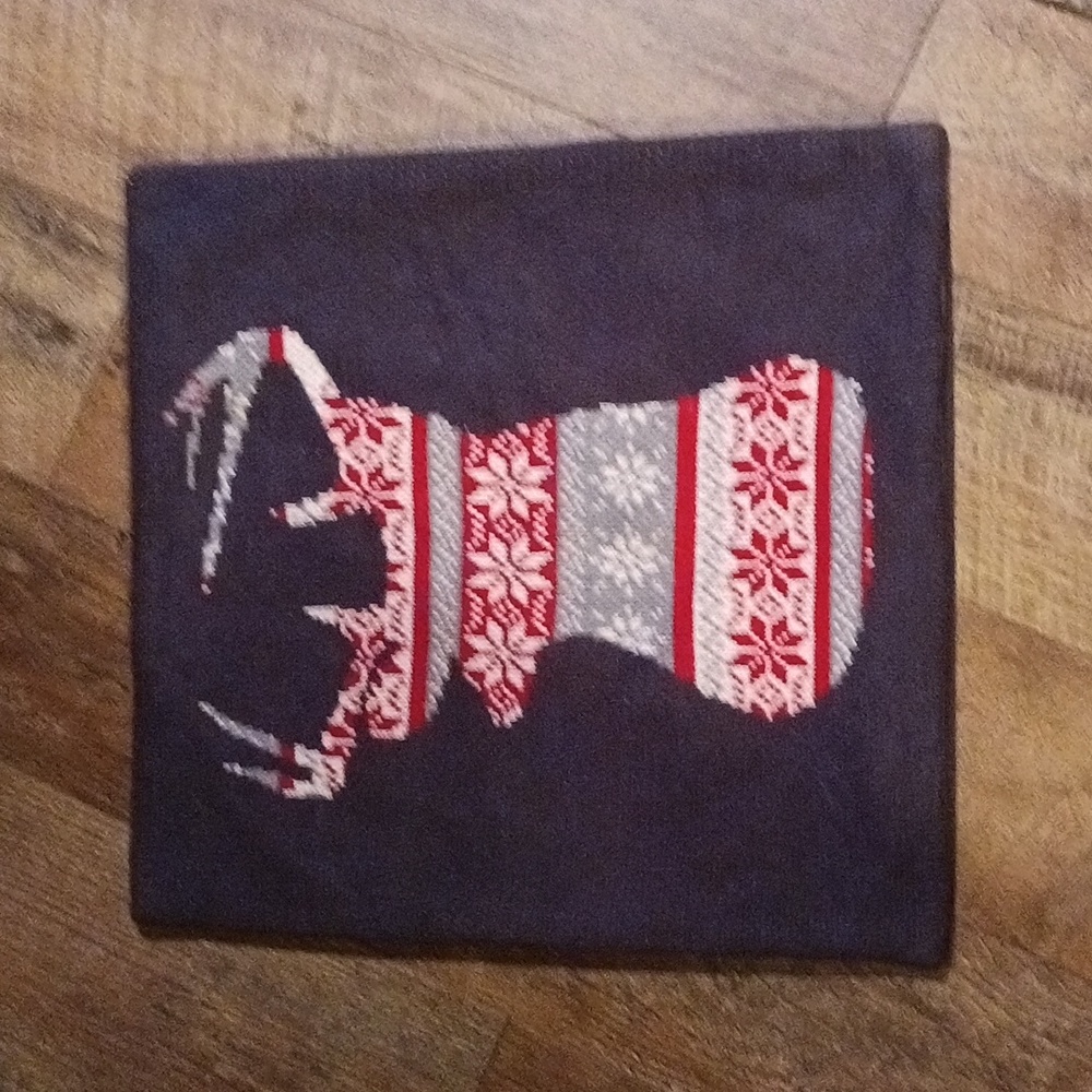 Reindeer sweater pillow cover grey🎄